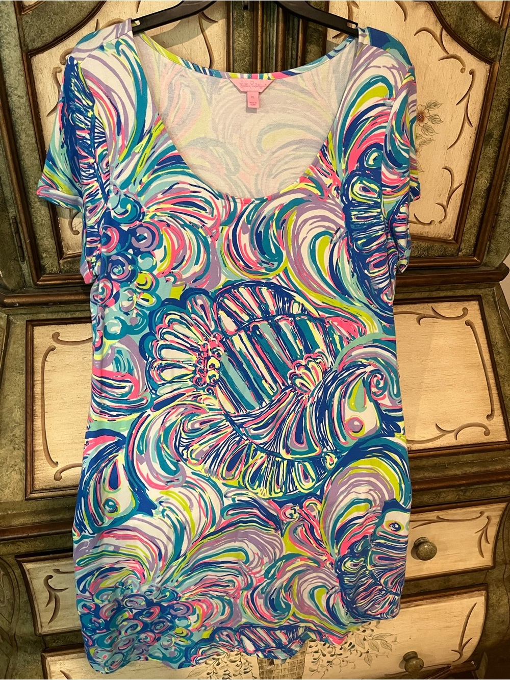 Lilly Pulitzer Neon Swirl Scoop Neck dress